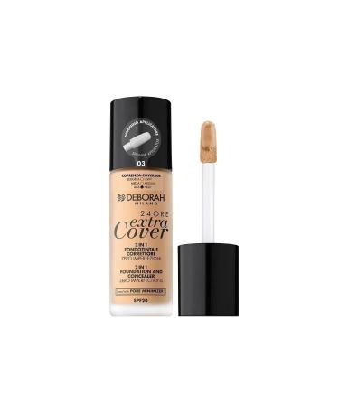 Deborah 24ore Extra Cover Spf20 High Cover Liquid Foundation No: 03 Sand