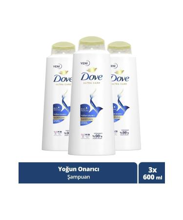 Dove Ultra Care Hair Care Shampoo Intensive Repair Damaged Hair 600 ml X3