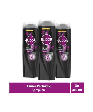 Elidor Superblend Hair Care Shampoo Brunette Shine Vitamin E Chia Seed Oil Melanin 400 ml X3
