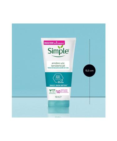 Simple Daily Skin Detox Purifying Facial Cleansing Gel For Clean and Shine-Free Skin 150 ml - Buy Online on GoSupps.com