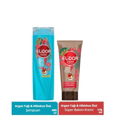 Elidor Nature's Energy Argan Oil and Hibiscus Extract Shampoo 400 ml Hair Care Conditioner 170 ml