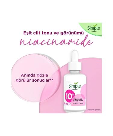 Simple Booster Serum B3 Niacinamide Vitamin Even Skin Tone and Appearance 30 ml - Buy Online on GoSupps.com