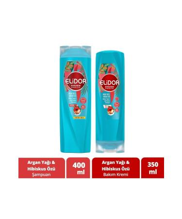 Elidor Nature's Energy Hair Care Shampoo Argan Oil and Hibiscus Extract 400 ml Care Cream 350 ml