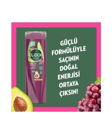 Elidor Nature's Energy Hair Care Shampoo Avocado and Grape Seed Oil 400 ml Care Cream 350 ml - Buy Online on GoSupps.com