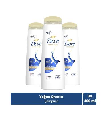 Dove Ultra Care Hair Care Shampoo Intensive Repair For Damaged Hair 400 ml X3 Pieces