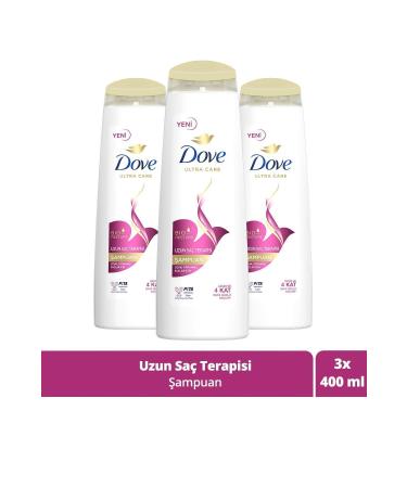 Dove Ultra Care Hair Care Shampoo Long Hair Therapy For Long Damaged Hair 400 ml X3 Pieces