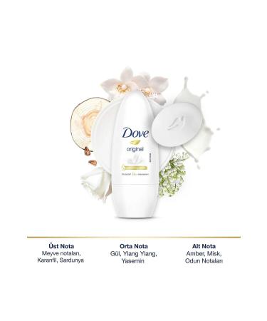 Dove Women Roll On Deodorant Original 1/4 Moisturizing Cream Effective 50 ml X2 Pieces - Buy Online on GoSupps.com