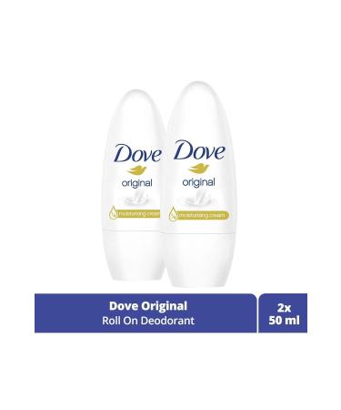 Dove Women Roll On Deodorant Original 1/4 Moisturizing Cream Effective 50 ml X2 Pieces