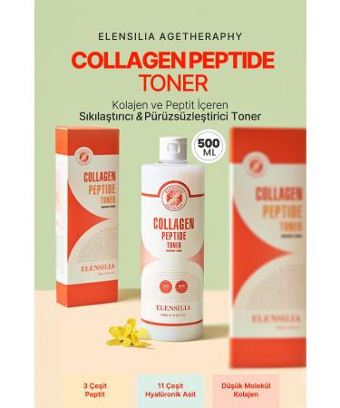 ELENSILIA Anti-Wrinkle Toner Containing Collagen and Peptide Elensilya Collagen Peptide Toner 500ml large size - Buy Online on GoSupps.com