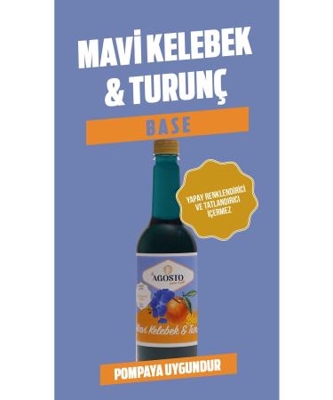 AGOSTO 750 ml Blue Butterfly & Orange Base Syrup