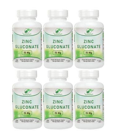 Yurdavit Zinc Zinc Gluconate 15 Mg 120 Tablets 6X120 Tablets