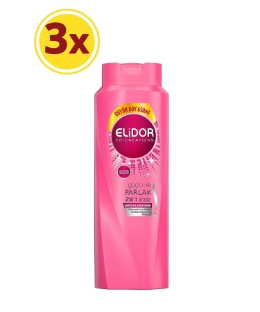 Elidor 2 in 1 Shampoo and Conditioner for Strong and Shiny Hair 650 ml X3 - Buy Online on GoSupps.com