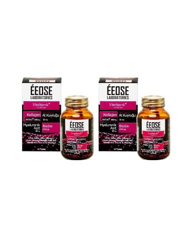 Eeose Collagen Tablet + Hyaluronic Acid + Horsetail + Biotin + Vitamin C 45 Tablets X 2 Pieces