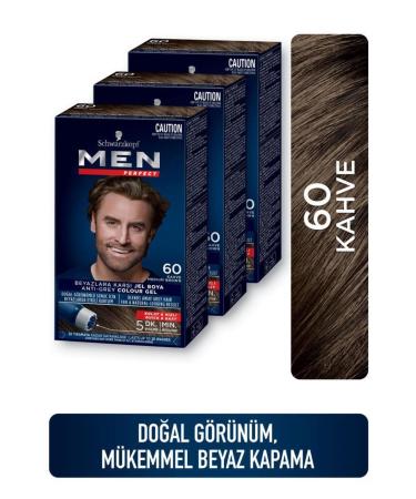 Schwarzkopf Men Perfect Hair Dye 60 - Brown X 3 Pieces