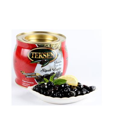 Teksen Gemlik Oily Sele Black Jumbo Olives 1800G - Buy Online on GoSupps.com