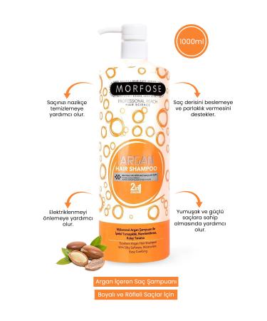 Morfose Argan Hair Shampoo 1000 ml - Dyed Hair - Buy Online on GoSupps.com