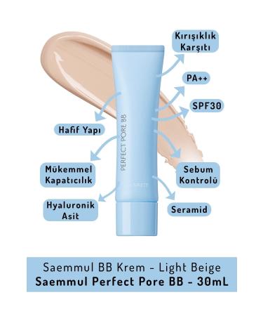 The Saem Saemmul Bb Cream Spf30 Pa++ - Light Beige - Saemmul Perfect Pore Bb 30 Ml