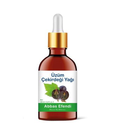 Abbas Efendi Grape Seed Oil 100 ml (GLASS BOTTLE AND MEASURED GLASS ROD)