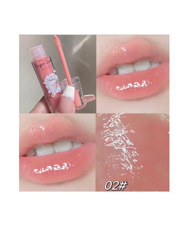 cappuvini Cute Cat Mirror Water Lip Gloss Transparent Jelly Lip Glaze 1 piece Cute cat lip gloss