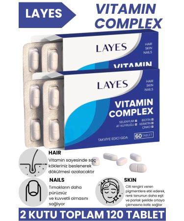 Layes Multivitamin 60 Tablets Biotin Keratin Zinc D3 Horsetail Selenium Folic Acid - Buy Online on GoSupps.com