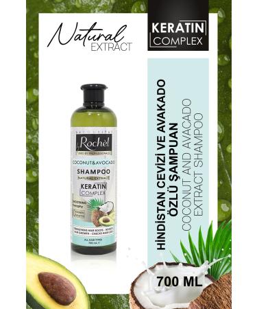 Rochel Keratin and Natural Essence Coconut and Avocado Paraben-Free Shampoo (700ML)