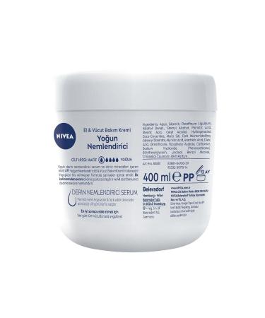 NIVEA Intensive Moisturizing Hand and Body Care Cream for Normal and Dry Skin 400 ml 48 Hour Moisturizing - Buy Online on GoSupps.com