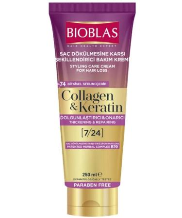 Bioblas Anti-Hair Loss Styling Care Cream 250 ml Collagen - Keratin
