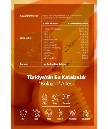 Collagen Forte Platinum 5 Type Collagen 2000mg X 30 Absorbable Tablets Biotin Vitamin A C B12 Magnesium Orange Flavor - Buy Online on GoSupps.com