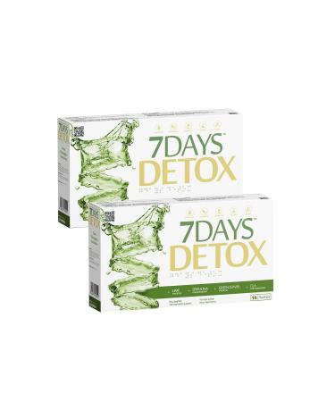 7 Days Detox 7 Days Detox - Spirulina Cla Green Tea And Lime - 14 Sachets X 2 Boxes