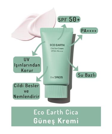 The Saem Cica Essence Calming Effect Sun Cream 50gr - Eco Earth Cica Sun Cream Spf 50+ And Pa++++