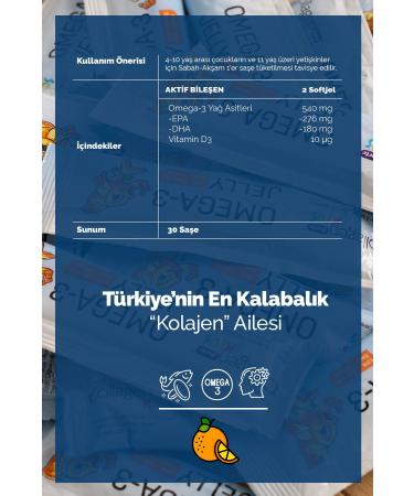 Collagen Forte Platinum Omega-3 Kids & Vitamin D3 Chewable Gel Form Orange Flavored Fish Oil for Children 30 Sachets - Buy Online on GoSupps.com