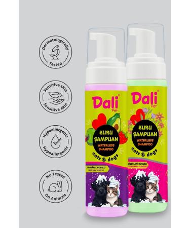 Dalipet Dry Care Shampoo for Shedding Cats Natural Oils and Vitamins Summer Flower Scented - Buy Online on GoSupps.com