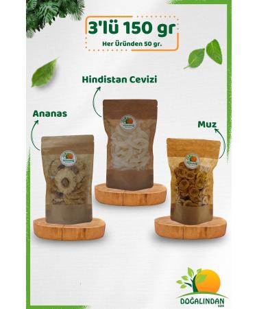Do alindenSize 3-Pack Dried Sugar-Free Fruit Package 150 Gr. Pineapple Banana Coconut (50 GR. 50 GR. 50 GR.)