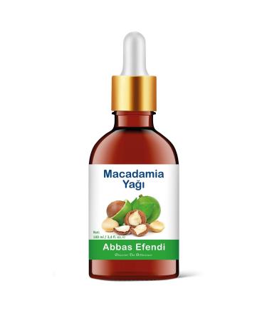 Abbas Efendi Macadamia Oil 100 ml (GLASS BOTTLE AND MEASURED GLASS ROD)
