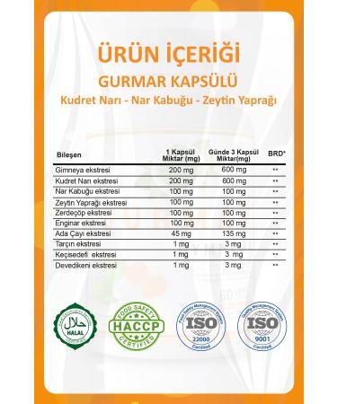 Gokcek Healing Gurmar Capsule (Gymnema Capsule) X 2 - Buy Online on GoSupps.com