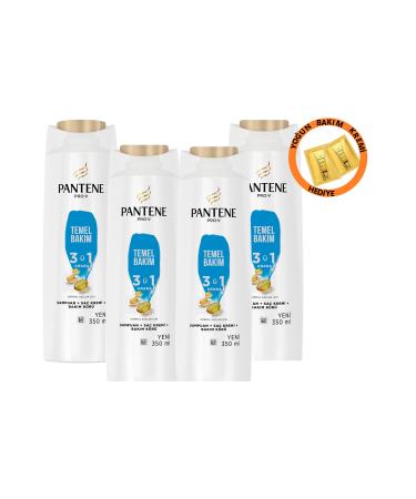 Pantene Basic Care 3in1 Shampoo 4x350ML (With Gift)