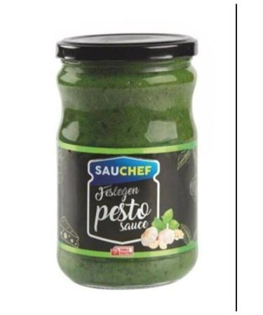 SAUCHEF Pesto Sauce 600 gr Glass Bottle Cooking Sauce X 9 Pieces - 1 Box