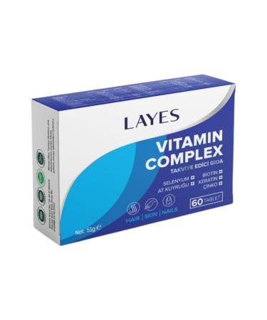 Layes Multivitamin 60 Tablets Biotin Keratin Zinc D3 Horsetail Selenium Folic Acid - Buy Online on GoSupps.com