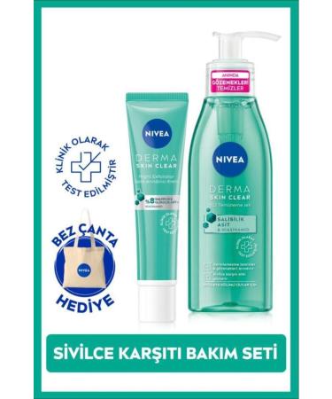 NIVEA DERMA SK N CLEAR ANTI-ACNE FACIAL CLEANSING GEL 150ML AND NIGHT CREAM 40ML PSSN3276