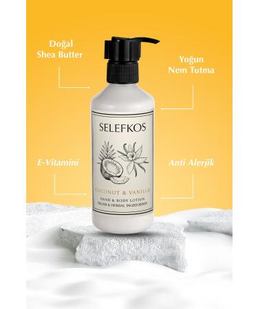 Selefkos Coconut and Vanilla Scented Moisturizing Vegan Body Lotion & Body Cream 250ml - Buy Online on GoSupps.com