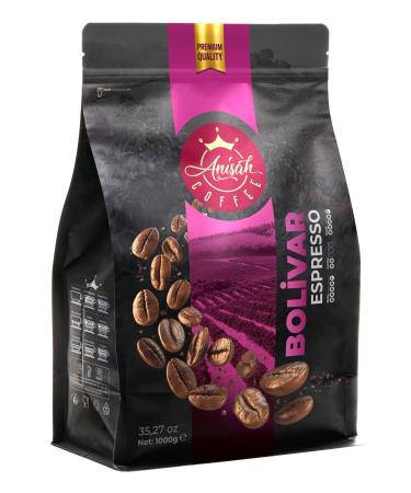 Anisah Coffee Bolivar Dark Roast Espresso Blend Coffee Beans 1000g | Full Body-balanced Taste
