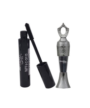Sheida Myscara Ultimated Black + Kohl Powder Black Eyeliner (Dual Eye Makeup Set)
