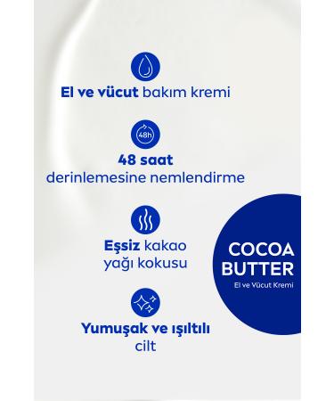 NIVEA HAND AND BODY CARE CREAM COCOA BUTTER 400ML 48 HOUR MOISTURIZING SERUM PSSN3207 - Buy Online on GoSupps.com