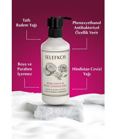 Selefkos Bergamot and Rose Scented Moisturizing Vegan Body Lotion & Body Cream 250ml - Buy Online on GoSupps.com