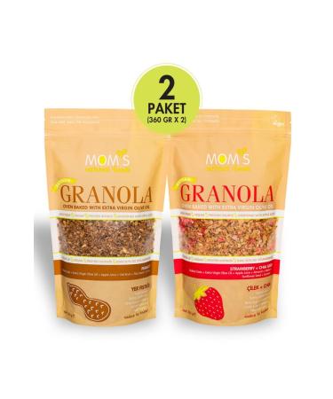 Mom's Natural Foods 2-PACK GRANOLA STRAWBERRY CHIA 360 G - PEANUT 360 G