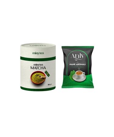 minytea Matcha Tea 0 Natural Detox Matcha Powder 50gr. + Mint Turkish Coffee - (HIGH QUALITY PURE MATCHA)