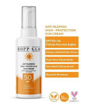 Bopp Glo Anti-Spot Spf 50+ High Protection Moisturizing Sun Cream for All Skin Types 50 ml