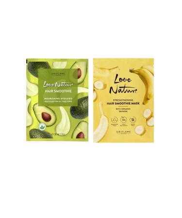 Oriflame Love Nature Organic Banana and Avocado Extract Nourishing Repairing and Moisturizing 2-Piece Hair Mask
