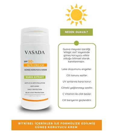 Vasada Sun Cream High Protection Spf 50 Guava 50 ml - Buy Online on GoSupps.com