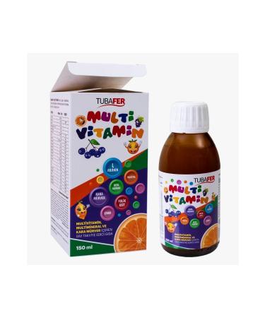 TubaFer Multivitamin and Multimineral Syrup 150 Ml L-arginine Inositol Black Elderberry Beta Glucan K2